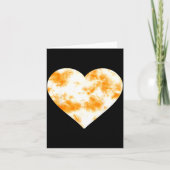 Heart Orange Tie Dye - Cute Valentines Day Graphic カード (正面)