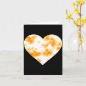 Heart Orange Tie Dye - Cute Valentines Day Graphic カード (黄色い花)