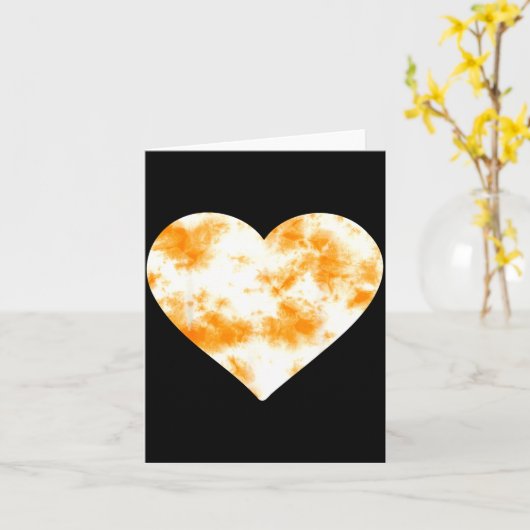 Heart Orange Tie Dye - Cute Valentines Day Graphic カード (黄色い花)