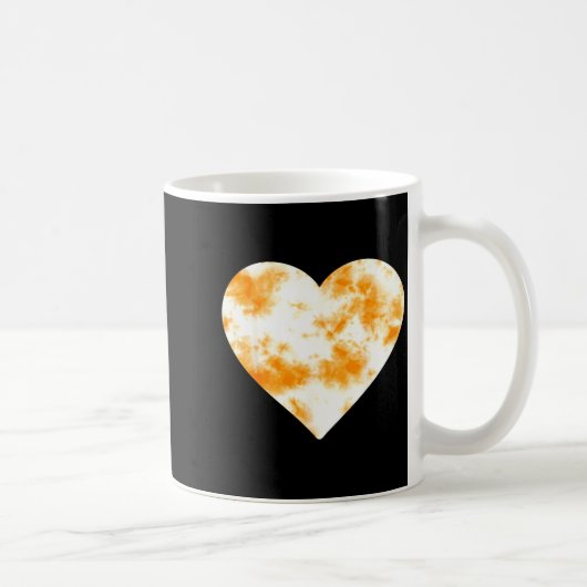 Heart Orange Tie Dye - Cute Valentines Day Graphic コーヒーマグカップ (右)