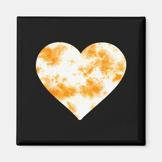 Heart Orange Tie Dye - Cute Valentines Day Graphic マグネット (正面)