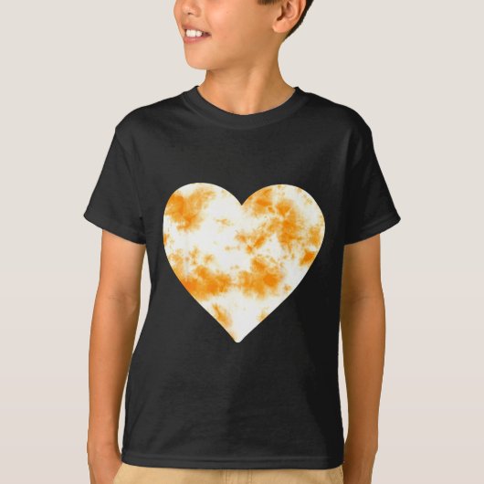 Heart Orange Tie Dye - Cute Valentines Day Graphic Tシャツ (正面)