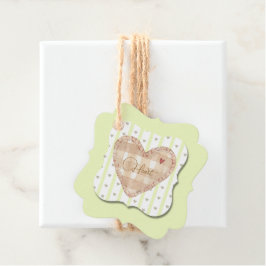 Heart pattern and color block matching green フェイバータグ