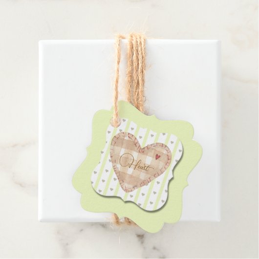 Heart pattern and color block matching green フェイバータグ (インサイチュ)