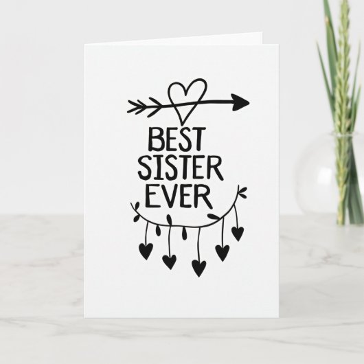 Heart Pattern Best Sister Ever Card カード (正面)