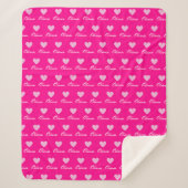 Heart Pattern Blanket for Girls – Personalized シェルパブランケット (正面)