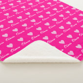 Heart Pattern Blanket for Girls – Personalized シェルパブランケット (3/4)