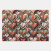 Heart Pattern Gift Wrap ラッピングペーパーシート (正面)