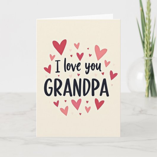 Heart Pattern Grandpa Card カード (正面)