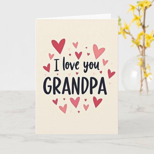 Heart Pattern Grandpa Card カード (黄色い花)