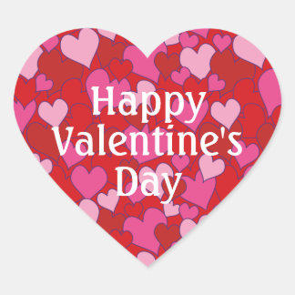 Heart Pattern Happy Valentine's Day Sticker ハートシール