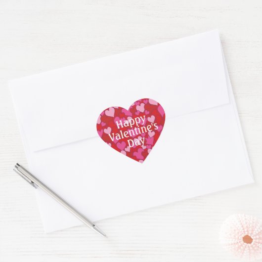 Heart Pattern Happy Valentine's Day Sticker ハートシール (封筒)