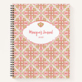Heart Pattern Notebook – Customize Interior Pages ノートブック (正面)