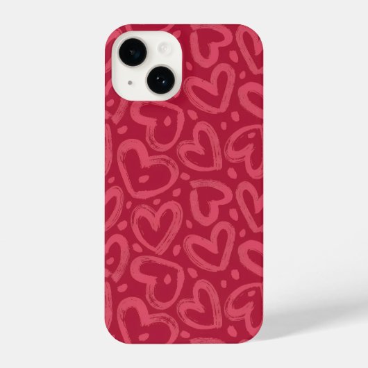 Heart Pattern Phone Case iPhoneケース (裏面)