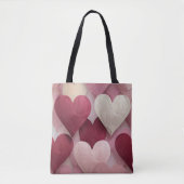 Heart Pattern Tote Bag Cute Valentine Love bag トートバッグ (正面)