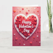 Heart Pattern Valentines Day Card カード (正面)