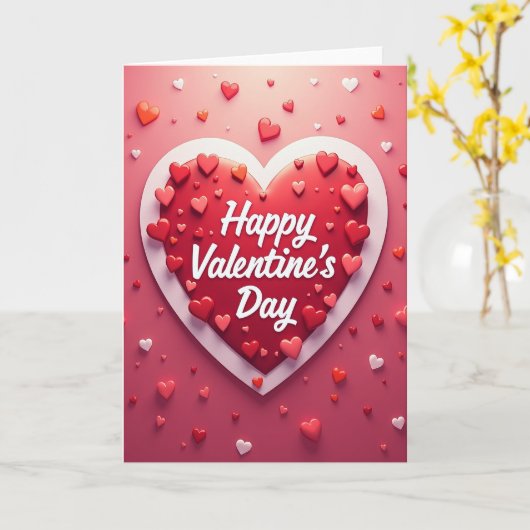 Heart Pattern Valentines Day Card カード (黄色い花)