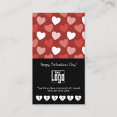 Heart Pattern Valentine's Day Portrait Format ロイヤリティカード (正面)