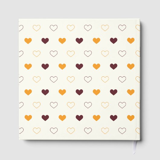 Heart Pattern with Orange & Brown Hearts ゲストブック (裏面)
