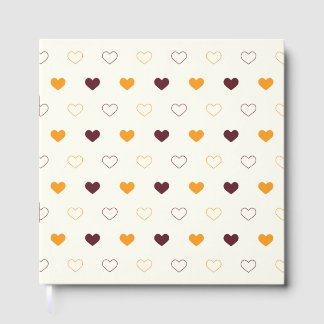 Heart Pattern with Orange & Brown Hearts ゲストブック