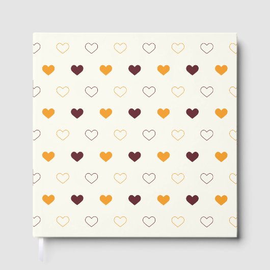 Heart Pattern with Orange & Brown Hearts ゲストブック (正面)