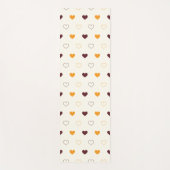 Heart Pattern with Orange & Brown Hearts ヨガマット (正面)