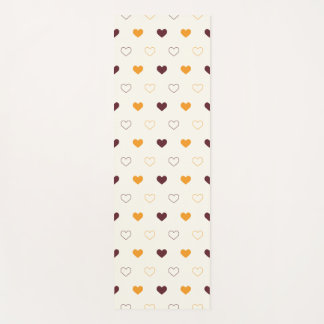 Heart Pattern with Orange & Brown Hearts ヨガマット