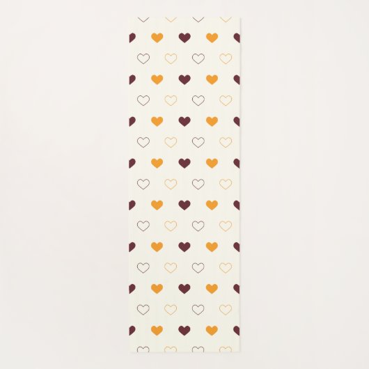 Heart Pattern with Orange & Brown Hearts ヨガマット (裏面)