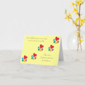 Heart-Paw_ "ハートの足跡"は悔やみや弔慰をかわいがります カード (黄色い花)