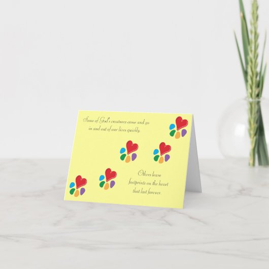 Heart-Paw_ "ハートの足跡"は悔やみや弔慰をかわいがります カード (正面)