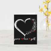 Heart Peace Love Golf Player Srt Lovers Outfit Wom カード (黄色い花)