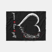 Heart Peace Love Golf Player Srt Lovers Outfit Wom フリースブランケット (正面(横))