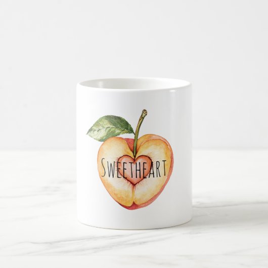 Heart Peach Fruit コーヒーマグカップ (中央)