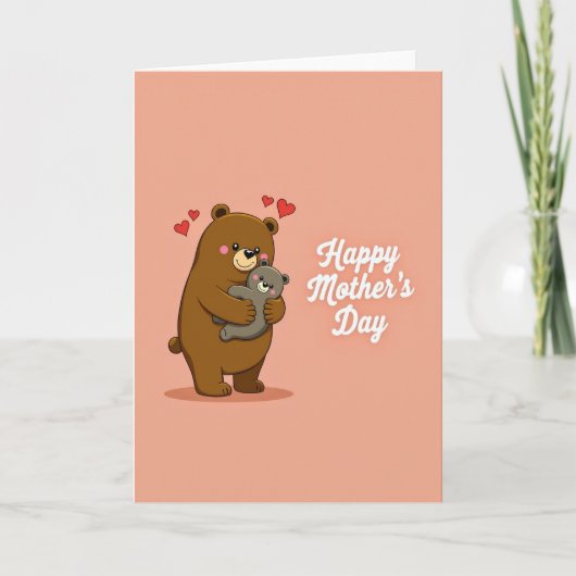 Heart Peach Mothers Day Card カード (正面)