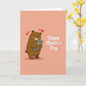 Heart Peach Mothers Day Card カード (黄色い花)