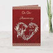 Heart, Pearls & Roses Anniversary Card カード (正面)