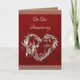 Heart, Pearls & Roses Anniversary Card カード