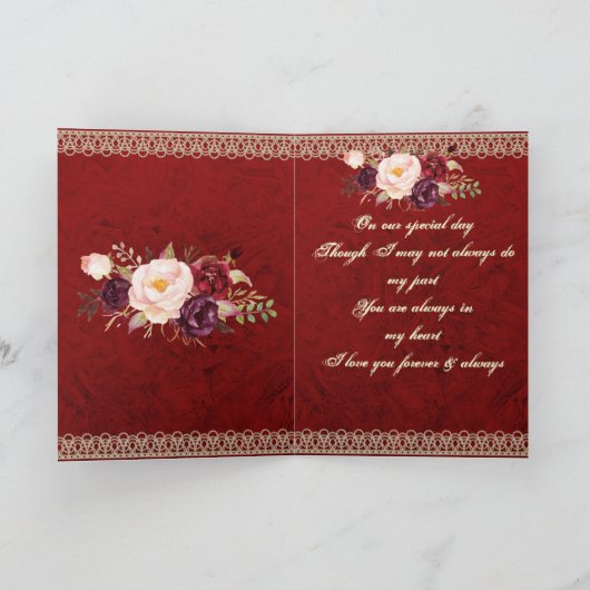 Heart, Pearls & Roses Anniversary Card カード (内部)