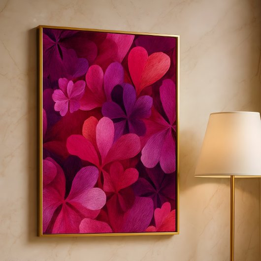 Heart Petal Abstract.Romantic Floral Valentine art ポスター