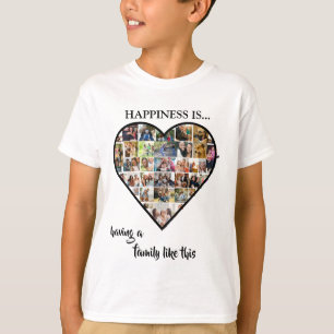 Heart Photo Collage 家族を持って幸せ Tシャツ