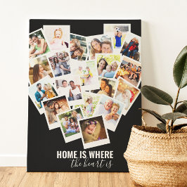 Heart Photo Collage | Home is Where the Heart is キャンバスプリント