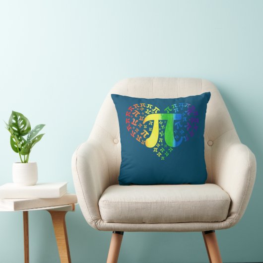 Heart Pi Day Funny Graphic Math Teacher クッション (椅子)