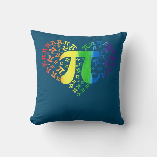 Heart Pi Day Funny Graphic Math Teacher クッション (正面)