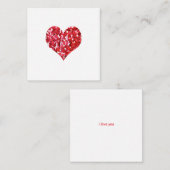 HEART PINK RED I LOVE YOU CHRISTMAS VALENTINE ノートカード (正面/裏面)