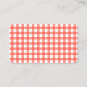 Heart Pizza Place Cards | Red Checkered Italian 名刺 (裏面)