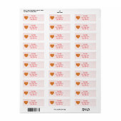 Heart Pizza Return Address Sticker | Red Checkered ラベル (フルシート)