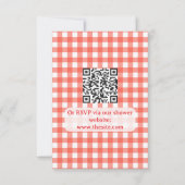Heart Pizza RSVP Card | Red Checkered Italian サンキューカード (裏面)
