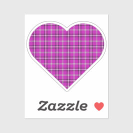 Heart Plaid Pink Purple Black シール