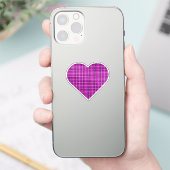 Heart Plaid Pink Purple Black シール (スマートフォン)