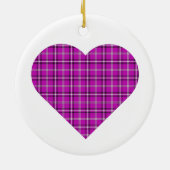 Heart Plaid Pink Purple Black セラミックオーナメント (裏面)